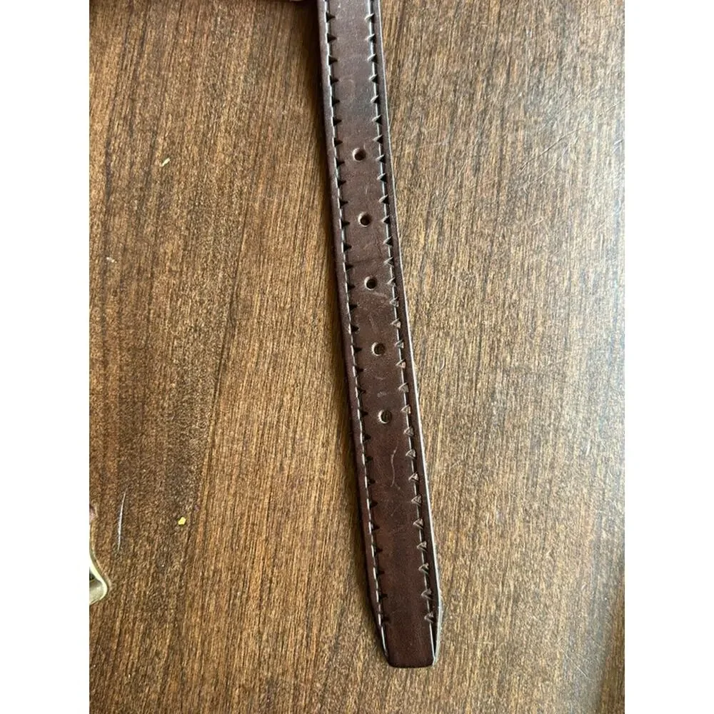 vintage Lauren Ralph Lauren brown leather belt triangle laser-cut edge women 30